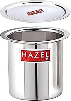HAZEL Steel Milk Pot with Lid | 900 ml Stainless Steel Milk Boiler Container | Milk Boiling Vessel Gunj for Kitchen