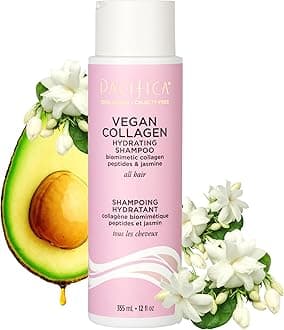 Pacifica Beauty, Vegan Collagen Hydrating Shampoo, Avocado Oil, Vitamin B5, Soften, Restore Shine, Address Split Ends, For Dry & Damaged Hair, Add Shine, Moisture, Sulfate & Silicone Free, Vegan