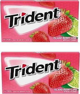 Sugar Free Chewing Gum 2 Pieces Strawberry Flavor 14 Sticks, 26 G