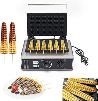 Commercial Waffle Stick Maker, Non-Stick Waffle Maker, Restaurant Flip Waffle Stick Maker Makes Individual Waffles TimeTemperature Controls for Restaurant Snack Bar Home Use