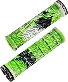 MARQUE Grapple Mountain Bike Handlebar Grips – Single Lock-On Ring MTB and BMX Bicycle Handle Bar with Non-Slip Grip (Hulk Green)