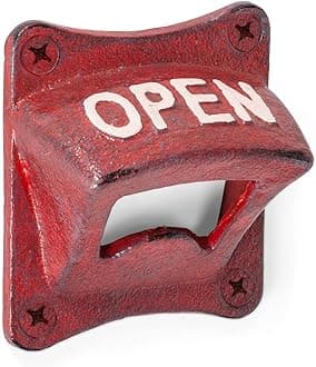 Abbott Collection Antique Red Square Open Wall Opener - Cast Iron (2.5" SQ)