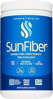 Tomorrow's Nutrition, Sunfiber, Prebiotic Fiber Supplement for Digestive Health, Low FODMAP, Gluten-Free, Unflavored, 30 Servings