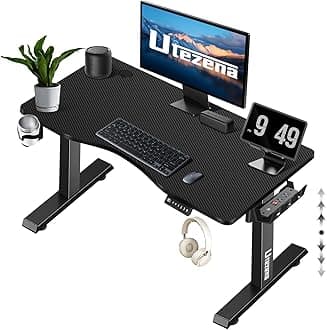 Height Adjustable Standing Desk, Electric Sit Stand Up Computer Table for Home Office Work- Ergonomic Workstation with One-piece Top, 3 Memory Presets, Cable Management