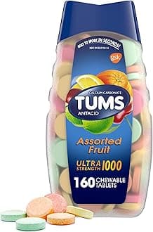 TUMS 74610 Ultra Strength Assorted Fruit Antacid Chewable Tablet for Heartburn Relief, Pack of 160