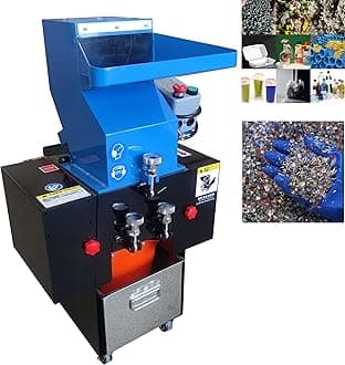 TECHTONGDA Electric Plastic Shredder 2.2KW Bottle Granulator Chipper Crusher Rubber Grinding Machine Heavy Duty Plastic Shredder Recycling for Nylon Wood PVC Single-Phase 240V