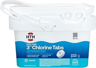 Pool Care 3" Chlorine Tabs Advanced, Swimming Pool Chlorinating Sanitizer & Algaecide, Kills Algae and Bacteria, 5 lbs
