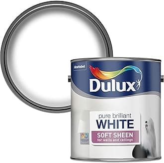 Dulux Soft Sheen Emulsion Paint For Walls And Ceilings - Pure Brilliant White 2. 5 Litres