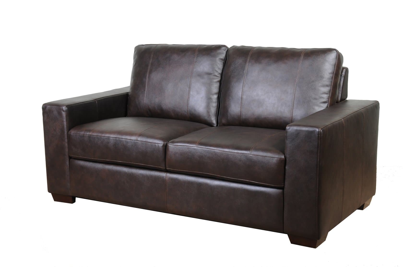 Westport Home Hayward Leather Loveseat, Java