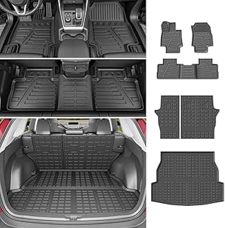 powoq Floor Mat Compatible with 2019-2025 Toyota RAV4 Cargo Mat Trunk Mat Replacement for 2019-2025 Toyota RAV4 Accessories(Floor+Trunk+Backrest Mat)
