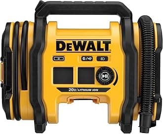 DEWALT Tire Inflator Portable Air Compressor 20V MAX, Car Air Pump with Automatic Shut Off, LED Light, Tool Only (DCC020IB)