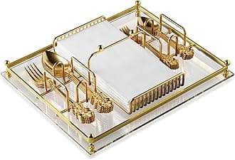 Sorfey Metal/Acrylic Cutlery Holder for Table,For Party&Picnic, Silverware Caddy, Napkin&utensil Organizer.