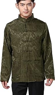 BLINGLANDChinese Traditional Uniform Top Kungfu Shirt for Men