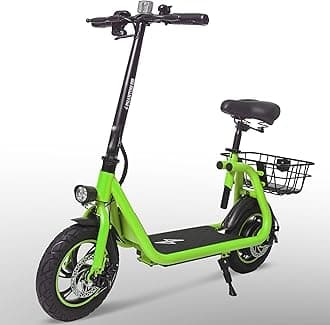 Phantomgogo Electric Scooter for Adults Foldable Scooter with Seat & Carry Basket E-Scooter with Brushless Motor 15MPH 265lbs Max Load E Mopeds for Adults Commuter