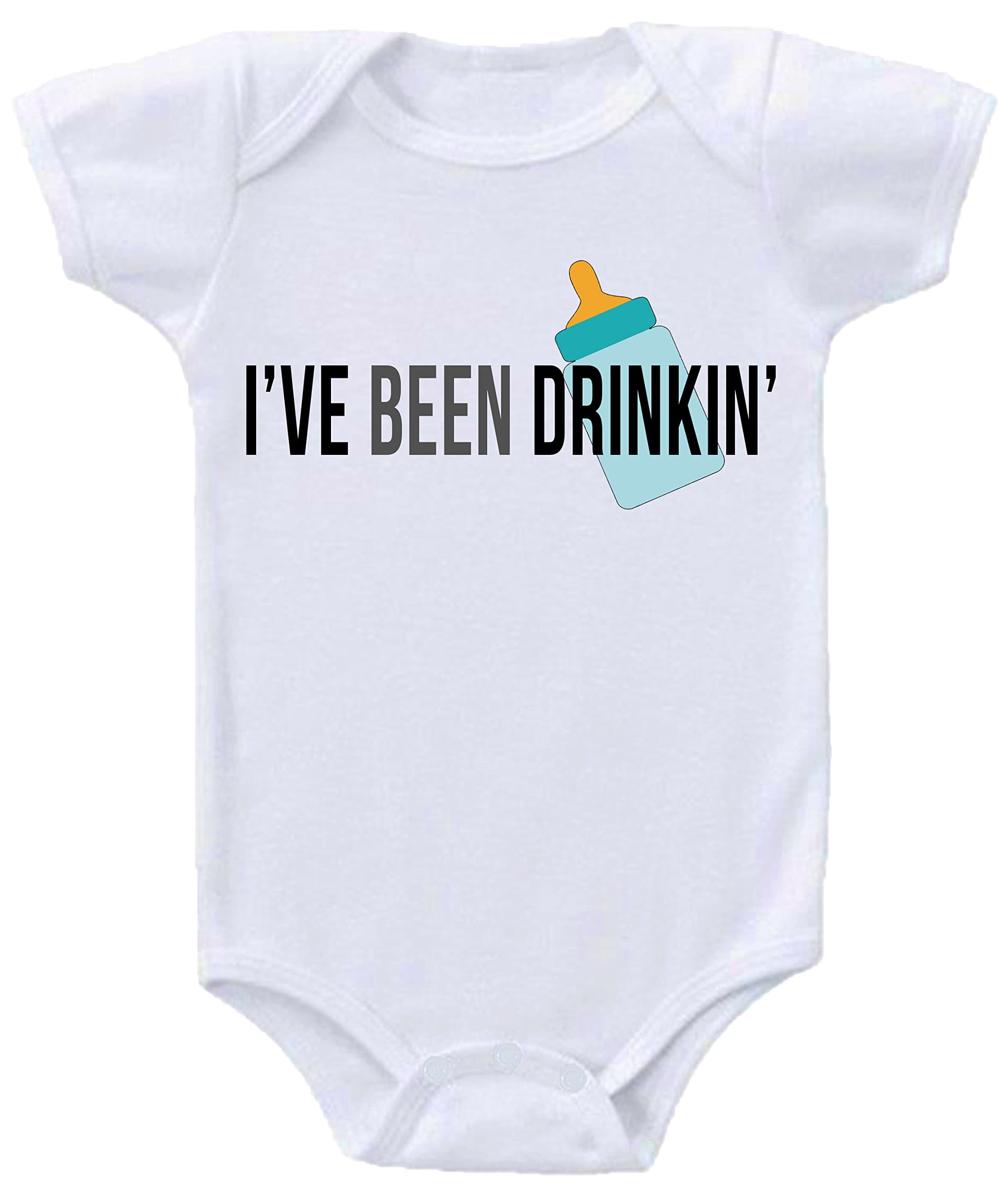 I've Been Drinking Beyonce Parody Funny Drinking Baby Bodysuits Sizes (Newborn- 12 Month) (6 Month) White