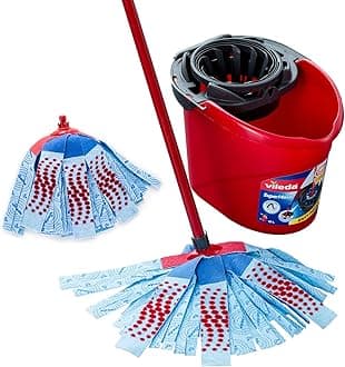 SuperMocio 3Action XL Mop & Bucket Set with Torsion Wringer | Deep‑Cleaning 3 Power Zones Remove Stubborn Dirt | XL Mop Head with Advanced Microfibre Technology | Includes Additional Refill