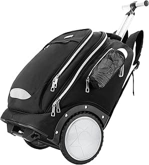 Hivexagon18 Inch Rolling Backpack with Wheels for Business and Travel Commuter (Black)