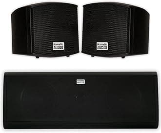 Acoustic Audio AA321B and AA40CB Indoor Speakers Home Theater 3 Speaker Set