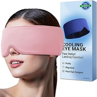 Cooling Eye Mask for Spa Care - Ultra-Flexible Ice Gel for Morning Depuffing & Dark Circles - 360° Eye Coverage - Luxury Self-Care Gifts - Cold Compress for migraines - Reusable Comfortable Pink