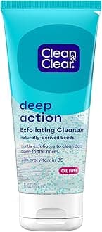 Clean & Clear Oil-Free Deep Action Exfoliating Facial Scrub, Cooling Face Wash for Deep Pore Cleansing, 7 oz