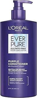 L’Oréal Paris L'Oreal EverPure Sulfate Free Brass Toning Purple Conditioner for Blonde, Bleached, Silver, or Brown Highlighted Hair, 23 Fl; Oz (Packaging May Vary)
