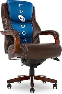 La Z Boy Delano Big & Tall Executive Bonded Leather Office Chair - Chestnut (Brown)