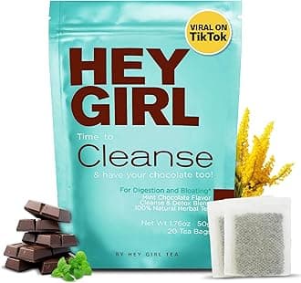Detox Tea - Mint Chocolate Flavored CLEANSE For Women With a Sweet Tooth - Teatox Reduces Bloating & Helps Your Body Stay Regular | Keep Your Colon Happy and You Feeling Healthy with Hey Girl Tea
