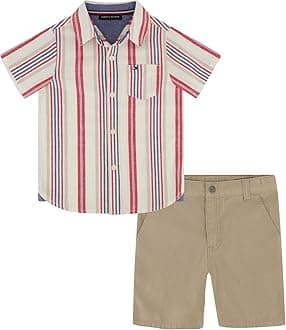 boys 2-piece Long Sleeve Woven Shirt and Pants Set