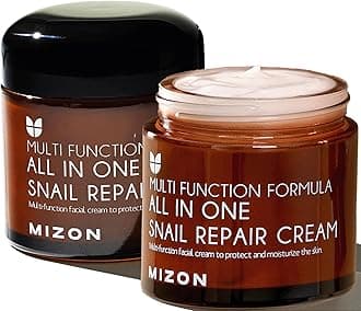 All-in-One Snail Repair Cream – Korean Face Moisturizer with Snail Mucin & 12 Natural Extracts – Hydrating Nourishing Cream for Fine Lines, Wrinkles & Blemish Care (2.53 Fl Oz, Pack of 2)
