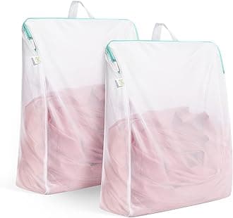 OTraki 20x24 Inch Laundry Bags Mesh Wash Bags 2 Pack Delicates Bag Lingerie Socks Sweater Washing Machine Mesh Laundry Bags for Travel Camping Don't Drying, Melting 140-176℉, White