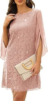 Wedding Guest Cocktail & Formal Dresses for Women - Lace Sequin Prom Evening Dress