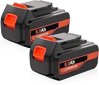 【Real Capacity】2Packs 6.0Ah Replacement for Black and Decker 20v Max Lithium Battery LBX20 LB20 LBXR20 LBXR2020 LB2X4020 LB2X4020 LST220, Compatible with Black Decker 20v Chargers and Cordless Tools
