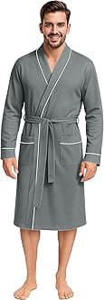 Men's Robe Cotton Blend Knit Bathrobe