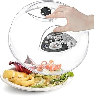 Layron Microwave Splatter Cover for Food, Large Plate Cover Guard Lid with Steam Vents Keeps Microwave Oven Clean, 11.5 Inch BPA Free & Dishwasher Safe-Grey