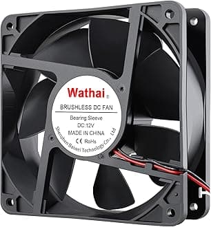 120mm x 38mm 12V DC Brushless Cooling Fan, High Airflow, 3000RPM, 118CFM, 42dBA, 4.72x4.72x1.5 in., For CPU, GPU, PC Case, Refrigerator, Desktop, Laptop