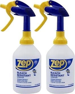 Zep Bleach Resistant Professional Sprayer Bottle - 32 oz (Pack of 2) - ZUPRO2-30 Foot Stream Spray or a Fine Mist, Adjustable Nozzle Measurements, Bleach Resistant for Up to a Year