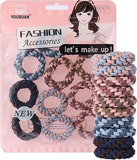 Youxuan Colorful Elastic Hair Ties, Soft, Stretchy, and Non-Damage Hair Rubber Bands, 10 Pack Strong and Durable Scrunchies for Women and Girls