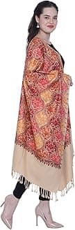 SWI WITH LABEL Women's Kashmiri Aari Embroidered Wool Stole (Kp102)