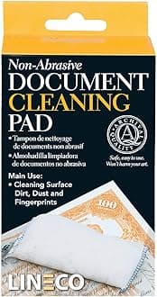 LINECO Non-Abrasive Document Cleaning Pad-2" x 4.75", White, 1 Count (Pack of 1)