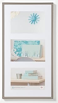 walther design Picture Frame Steel 3x 13x18 cm Gallery with PassepArtout, New Lifestyle Plastic Frame KV338D