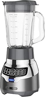 BLACK+DECKER PowerCrush Digital Blender with Quiet Technology, Stainless Steel, BL1300DG-P