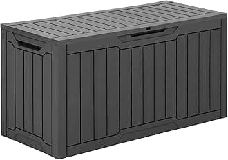 YITAHOME 80 Gallon Outdoor Storage Box, Large Waterproof Resin Deck Box, Indoor Outdoor Lockable Storage Container for Patio, Garden, Cushions, Tools, Equipment (Dark Gray)
