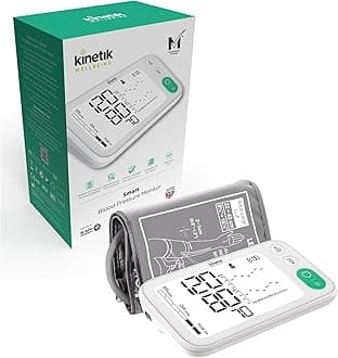 Kinetik Wellbeing Smart Blood Pressure Machine - Bluetooth Arm Blood Pressure Monitors Large Cuff Universal (22-45cm) - Safe in Pregnancy & Diabetics - Bp Monitor Menopause Friendly