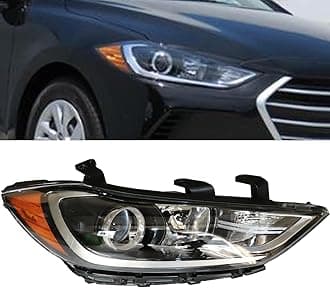 Halogen Headlights Assembly For 2017-2018 Hyundai Elantra SE SEL Value Edition Front Headlamp Replacement 11410015R 11410016L 92102F3000 HY2503206 (Passenger Side)