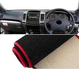 Dash Board Cover Mat For Toyota For Land For Cruiser For Prado 120 J120 2003-2006 2007 2008 2009 Car Dashboard Cover Avoid Light Pad Anti-UV Car Dashboard Cover Mat(A RHD Red Side)