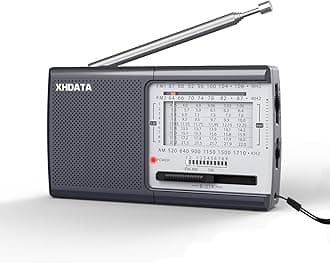 XHDATA D219 Radios Portable Am Fm with Strong Reception Compact Design, Small Battery Operated Transistor Radio(AA) Clear Sound Speaker Earphone Jack Ideal Gifts for Elder, Family, Outdoor, Gray