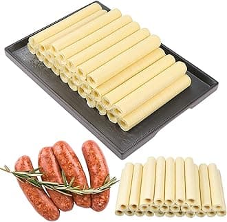 HAIKISS Edible Drying Sausage Casing, HALAL Collagen Sausage Casings for Most Delicious Sausage, Homemade Sausages Ham for Sausage Stuffer,15m/49ft, Diameter 32mm,1 Roll
