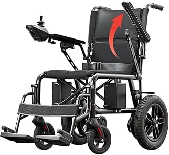 Electric Wheelchairs for Adults, Foldable Lightweight Electric Wheelchair Travel Motorized Wheelchairs for Seniors, Folding Portable Mobility Scooter, Compact Fold Power Wheelchair