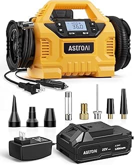 AstroAI Multifunctional Tyre Inflator Air Compressor,Portable Car Tyre Pump 160PSI with HD Screen, 3 Power Sources & Dual Powerful Motors, Heavy Duty Air Pump Inflation/Deflation