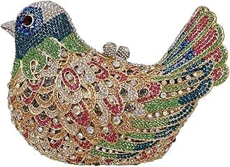 momo moWomens Evening-Bag Chain Luxury-Handbag Rhinestone Wedding Ladies Clutch-Purse Bird